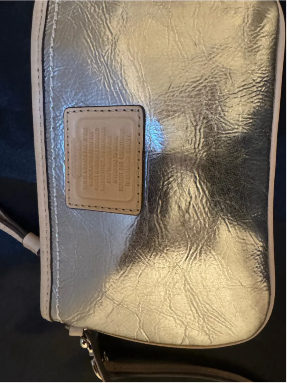 Vintage Coach Metallic Silver Wristlet